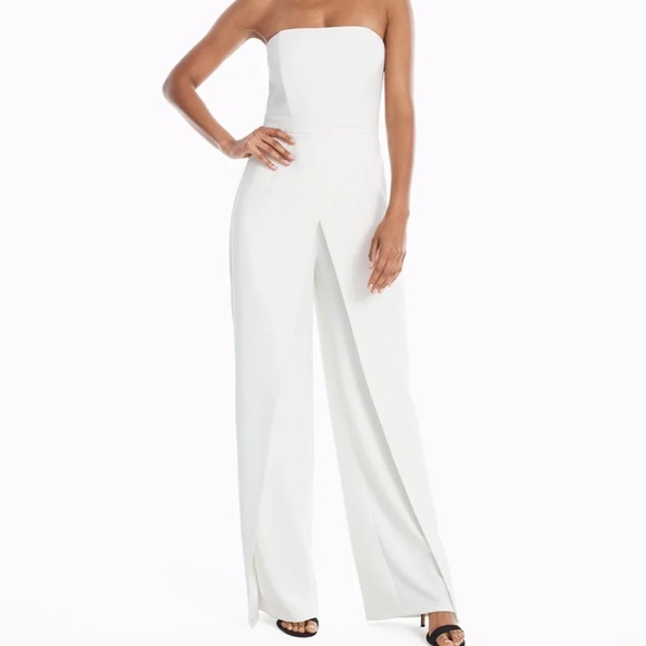 White House Black Market Pants - White House Black Market White Strapless Jumpsuit